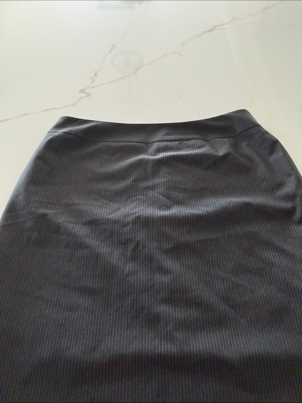 Tahari Black/Charcoal Pinstripe Pencil Skirt